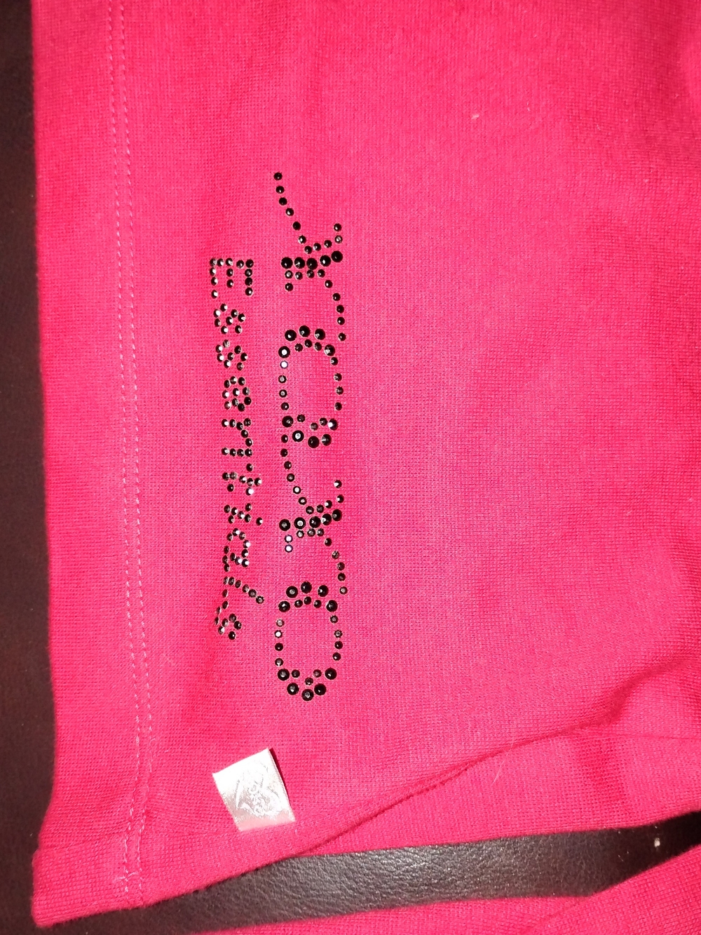 XOXO Red Embellished Crop Top with Studded Logo Detail